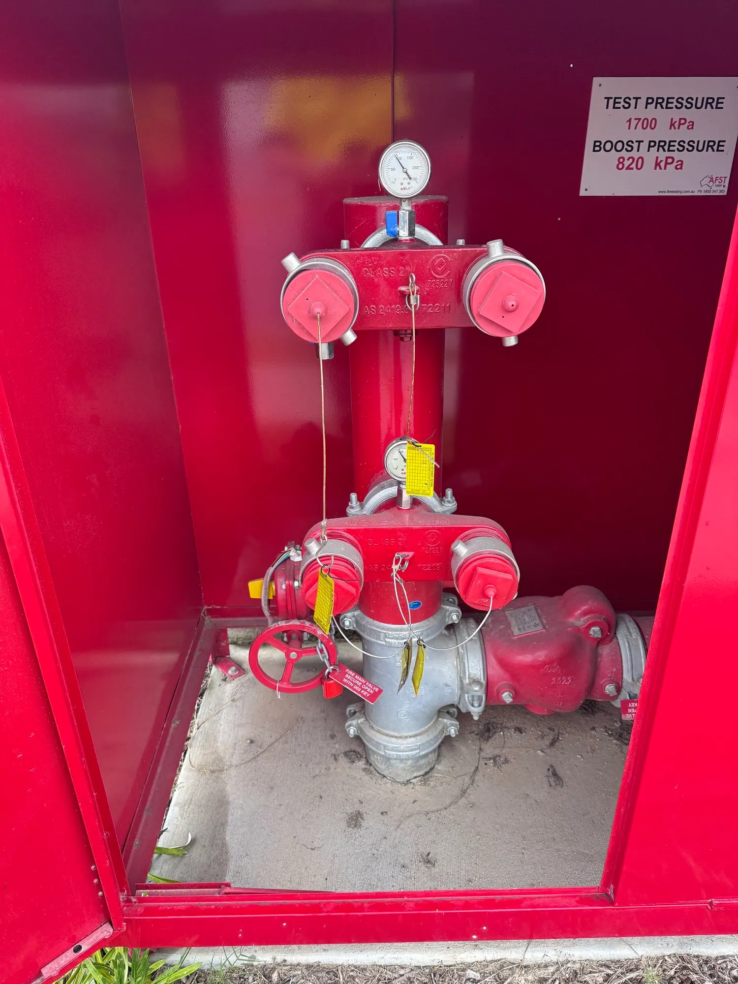 Southern Cross jockey pump on its skid frame with pressure relief valve and gauge, serviced by Safe QLD Fire Protection